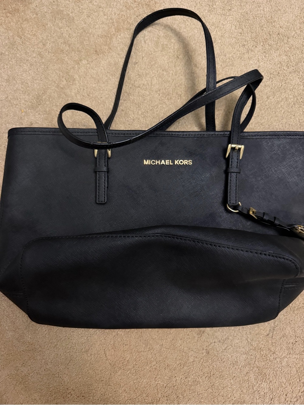Michael Kors Black Leather Tote Bag